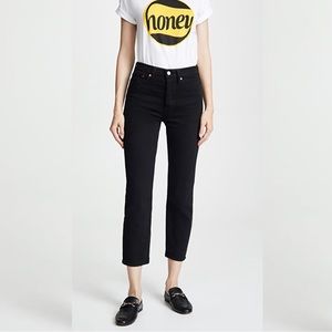 LEVI’S Wedgie Straight Leg Premium High Rise Jeans in Black Heart